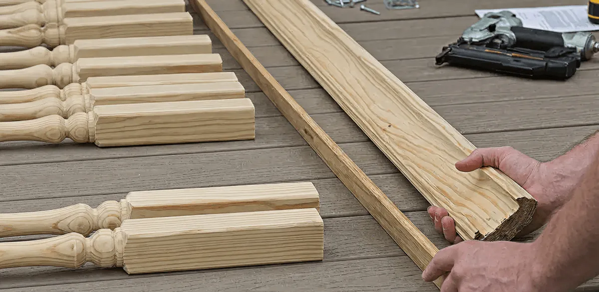 Handrail installation materials and wood components for stair rail work in Birmingham, AL